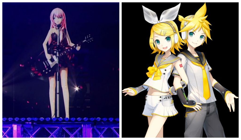 Megurine Luka e a dupla Kagamine Rin e Len, outros dois vocaloids japoneses, são a aposta para o cenário musical de cantores virtuais