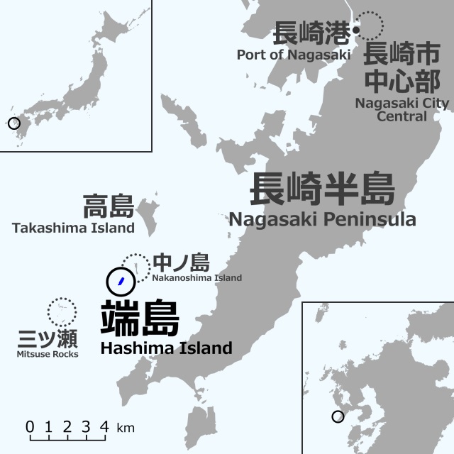 Ilha Hashima mapa