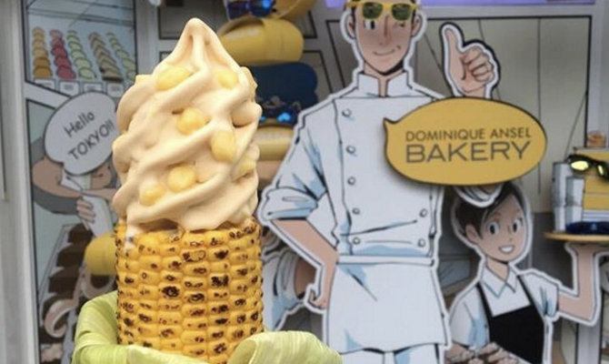 sorvete no milho verde Japão